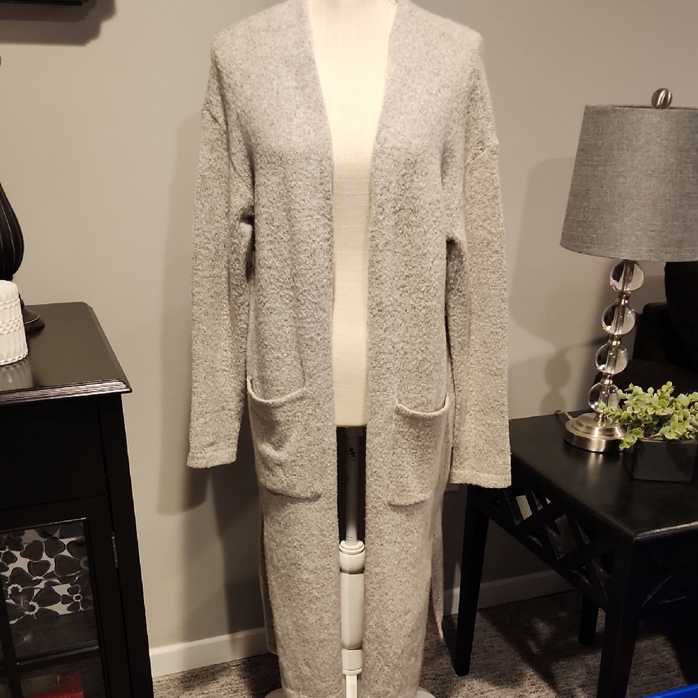 Cozy Gray Women's Sweater Cardigan